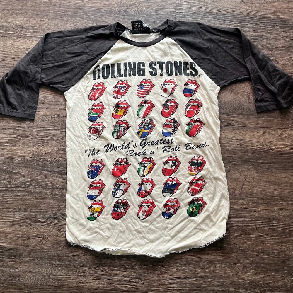 Rolling Stones Keith Mick 3/4 Sleeve rocker Shirt Medium